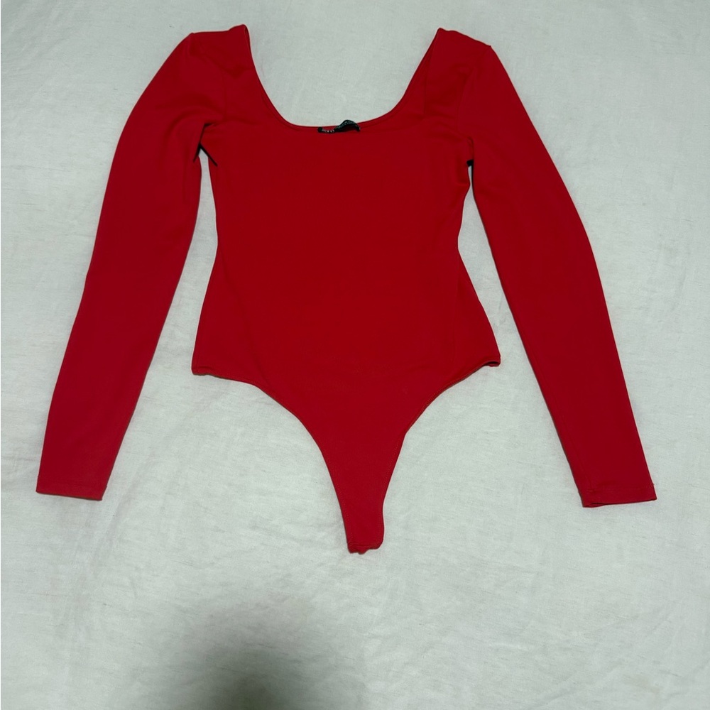 Zara Red Long Sleeve Bodysuit